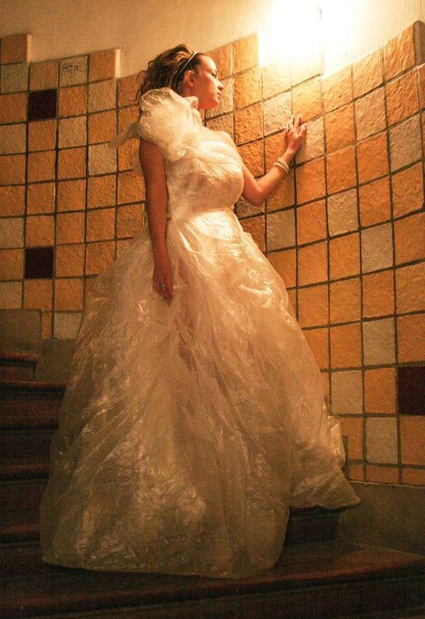 plastic wedding dress