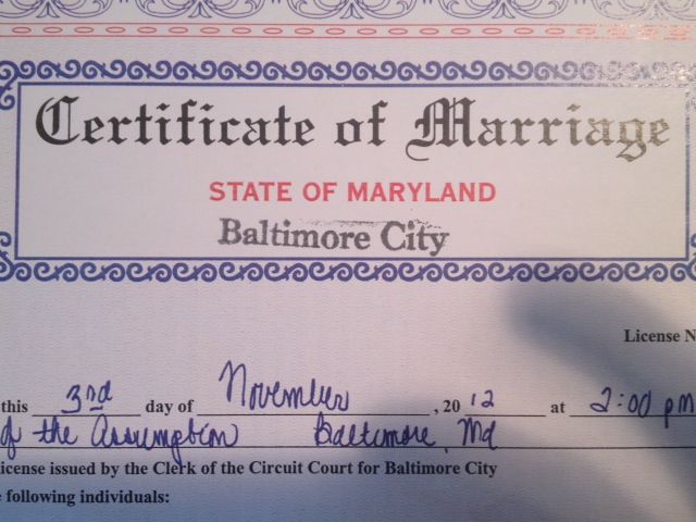 certified copy of marriage certificate