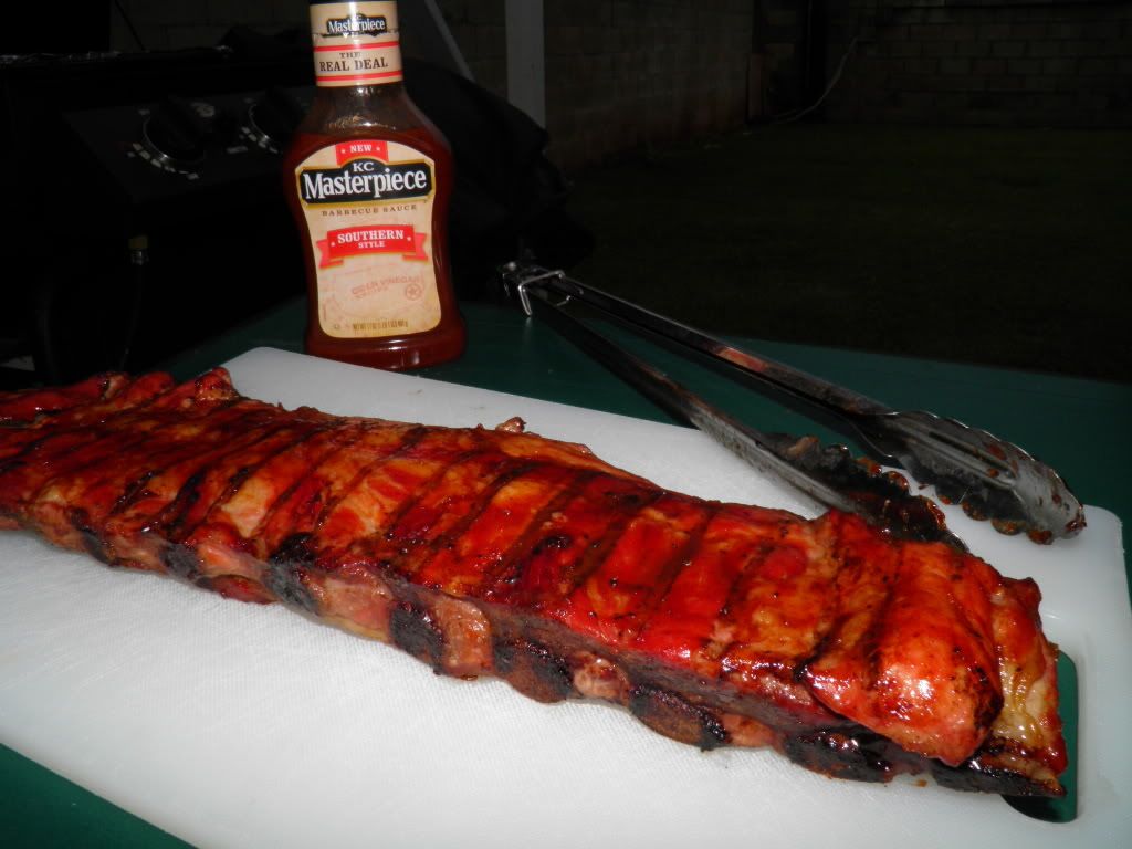 Ribs with K.C. Masterpiece Southern Barbecue Sauce Ribs with K.C. Masterpiece Southern Barbecue Sauce