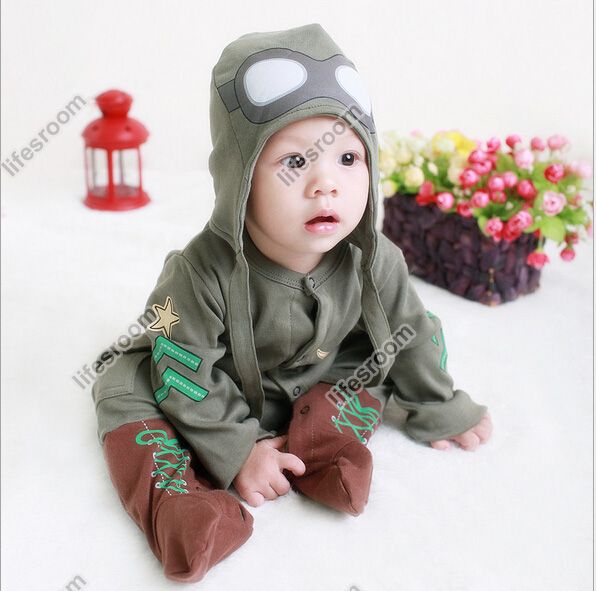 Baby Kids Toddler Boy Pilot Onesie Bodysuit Romper Jumpsuit OnePiece