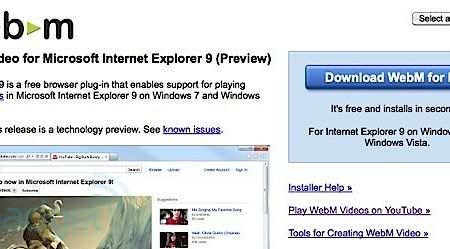 webm for ie9