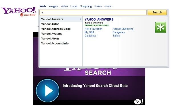 yahoo search direct