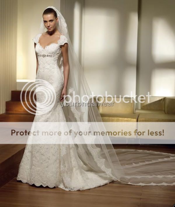 Applique Bud silk Cap Sleeve Sash Fit Wedding Dress Custom Size 2 4 6 