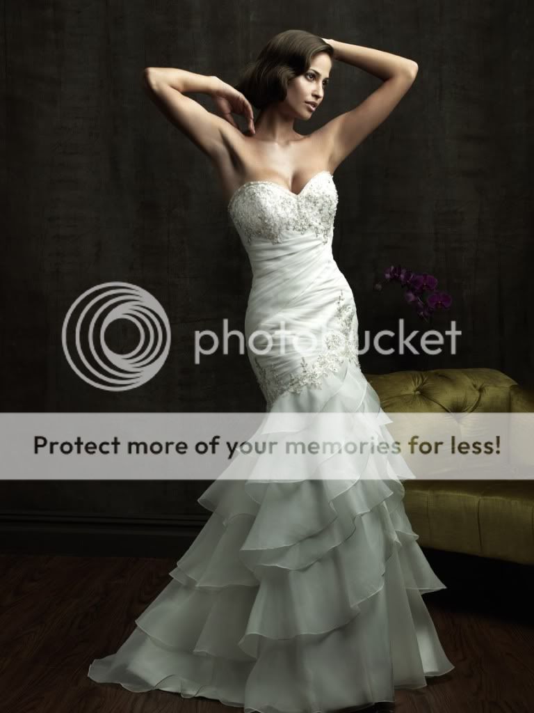 Sexy Mermaid Strapless Bead Wedding Dress Bride Prom Gowns Size Custom