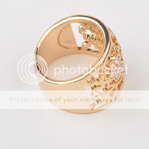 6626 Fashion Jewelry 18K Gold Czech Rhinestone Plated Flower Face 