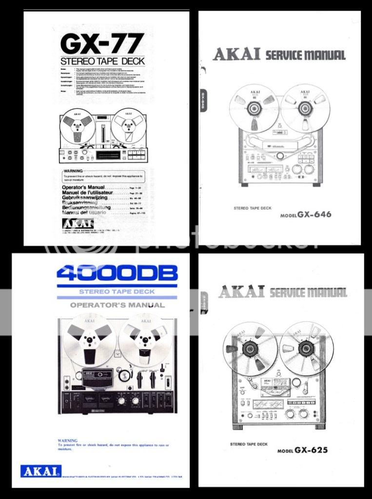 AKAI TAPE RECORDER OWNER AND SERVICE MANUALS ON CD R  