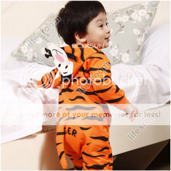 Baby Kid Toddler Boy Tiger Grow Onesie Bodysuit Romper Jumpsuit One Piece Outfit