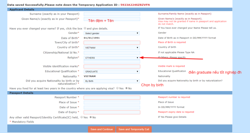 Xin visa Ấn Độ online