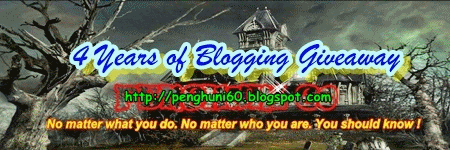 Lomba Review: 4 Years of Blogging Giveaway Penghuni 60