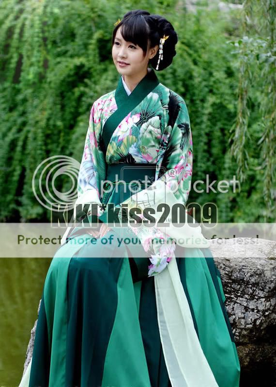 China Kimono Lotus Green Dancing Dress CustomMade HanFu  