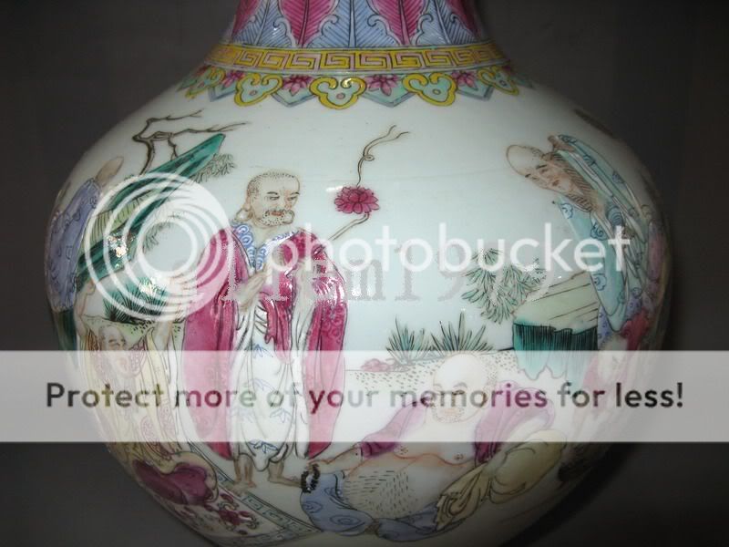 Chinese rare vivid Famille rose porcelain Eight Immortals globular 